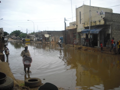 Prés de l'école, après une forte pluie d'octobre