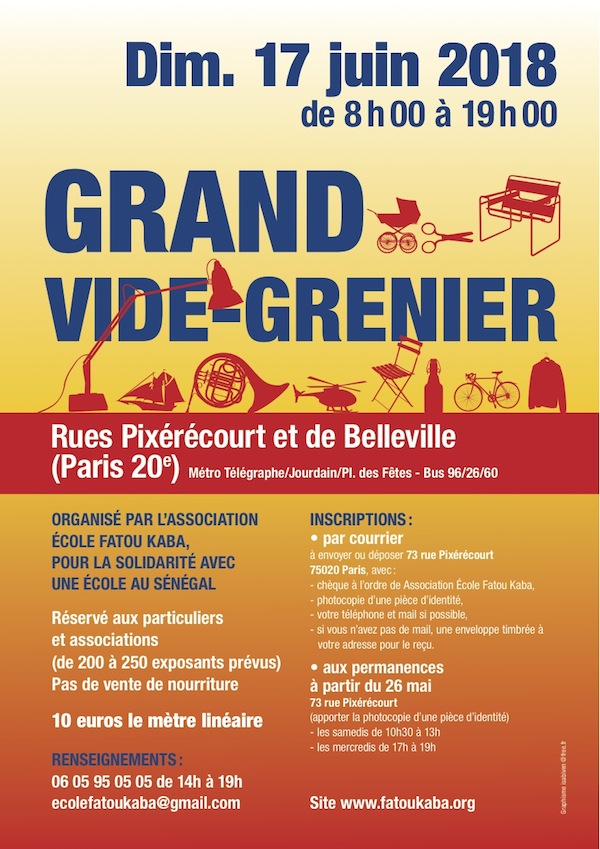 17 juin: 10e vide grenier Pixérécourt-Belleville